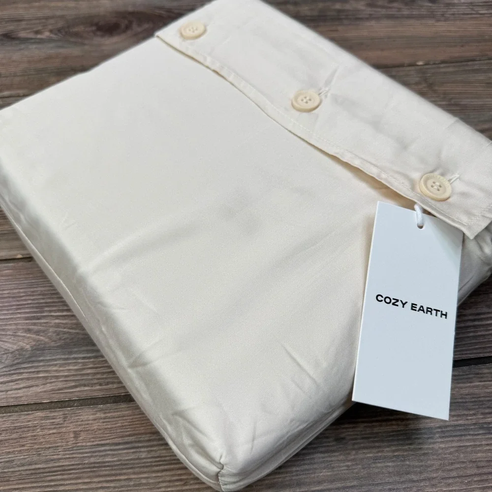 Cozy Earth King Flat Sheet Oat Bamboo Viscose Luxury Cooling BTSKO725 NWT